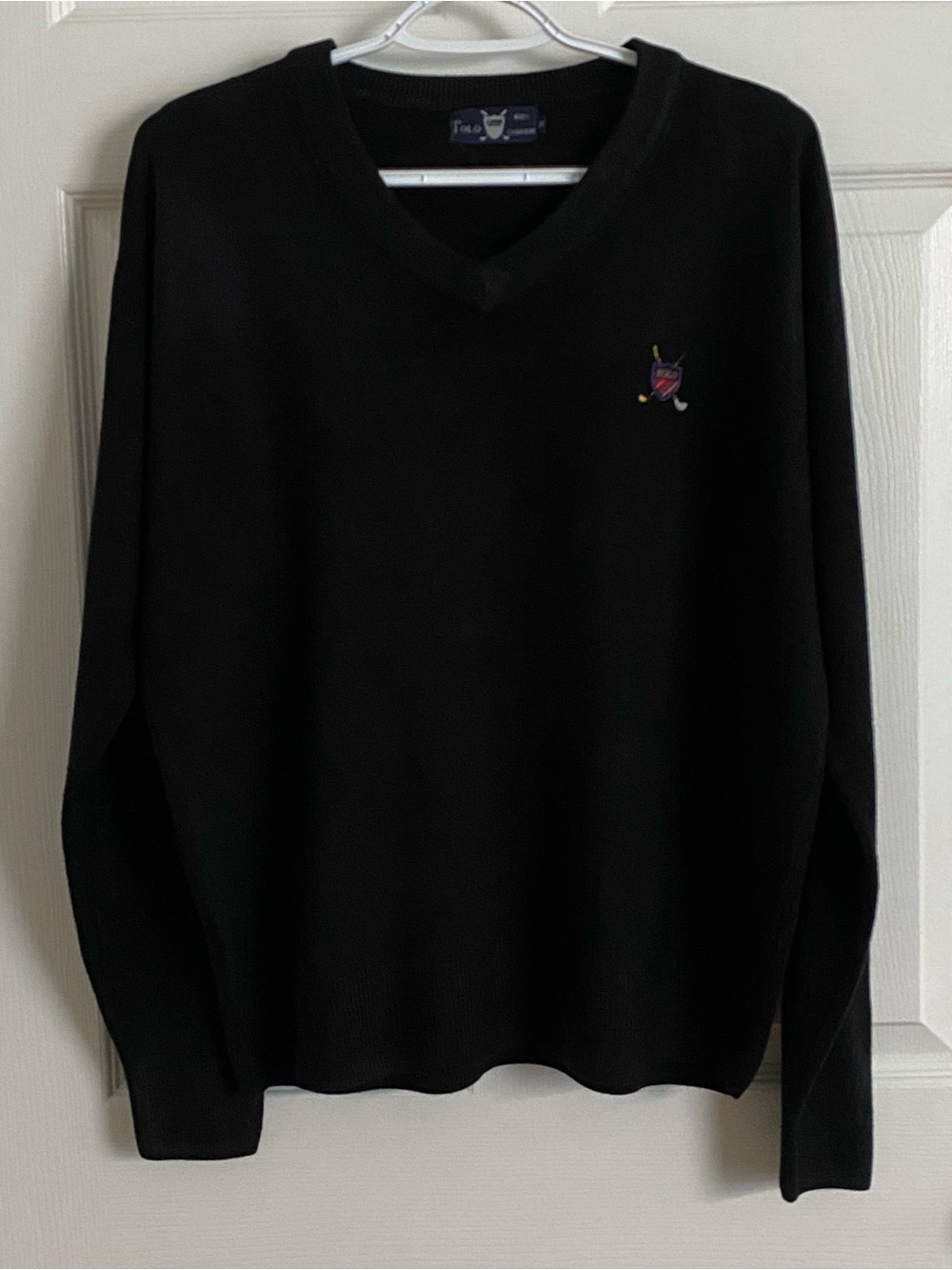 Vintage Polo Cashmere Black V-Neck Sweater | Size XL